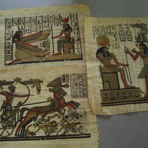 VTG Set of 3 ⚜️ Egyptian Papyrus Prints